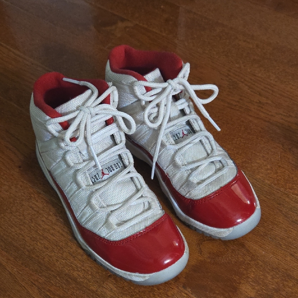 Jordan Kids Red and White Sneakers